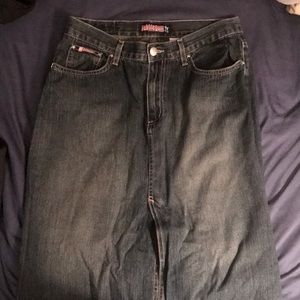 Jr Vintage Bubblegum Knee Lgth Denim Pencil Skirt